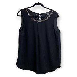 Fenn Right Manson Studio Black Jeweled  Blouse